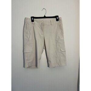 Nike Golf Tour Performance Women's Mid Rise Beige Golf Long Shorts Size 6 Cargo